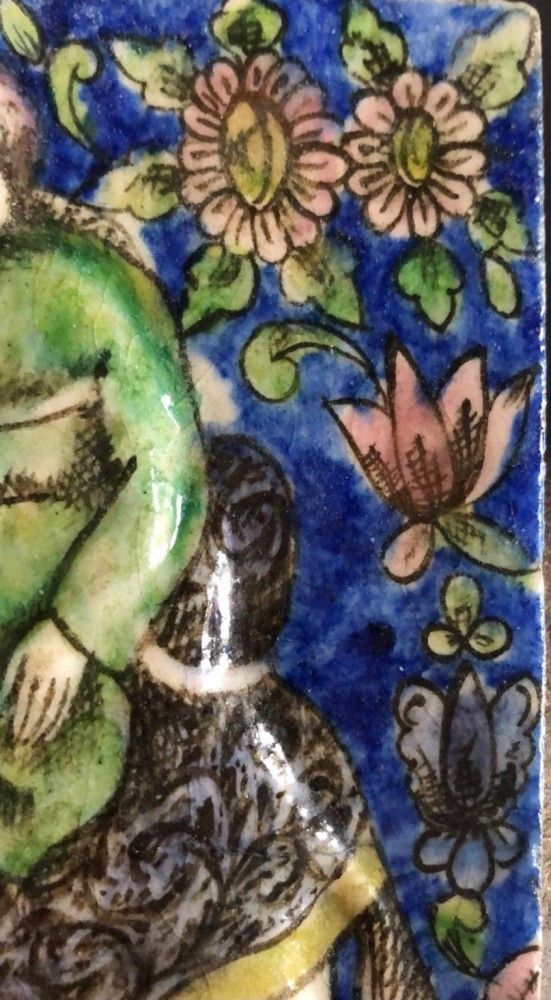 Qajar 'Rider on Camel' Tile - rare